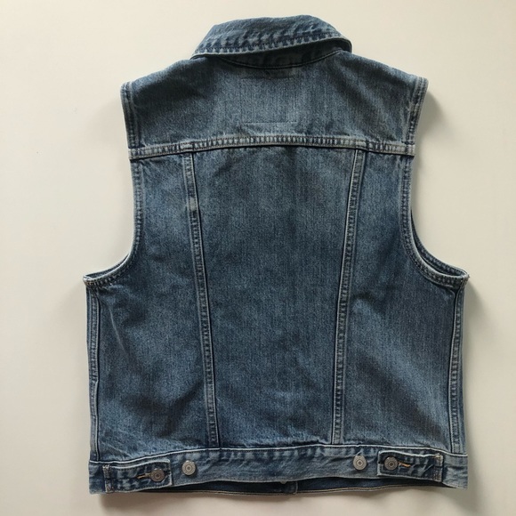 Levi’s Denim Jean Medium Blue Wash Vest - Picture 5 of 6